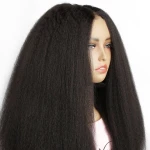 Kinky Straight 2x6 HD Lace Closure 100% Human Hair Glueless Wig